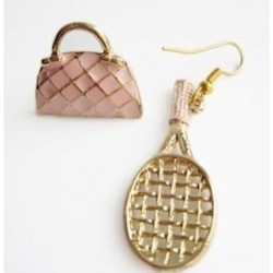 Originales pendientes para mujer de diseño bolsa y raqueta