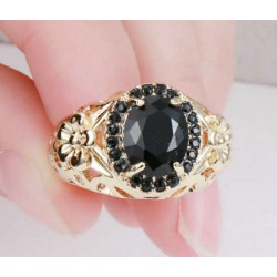 Anillo para mujer en acero bañado en oro de 9k en Talla 12