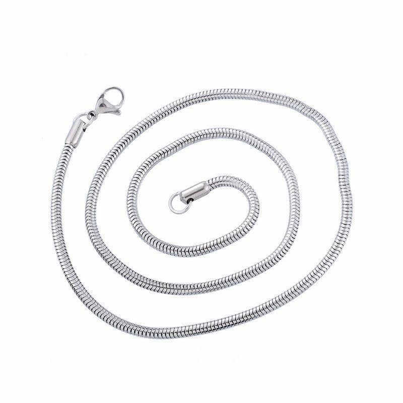 Collar cadena cola de topo chapada en plata 925 de 50 y 60 cm de largo