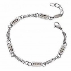 Pulsera italiana de acero inoxidable y cristal de Strass marca Zoppini