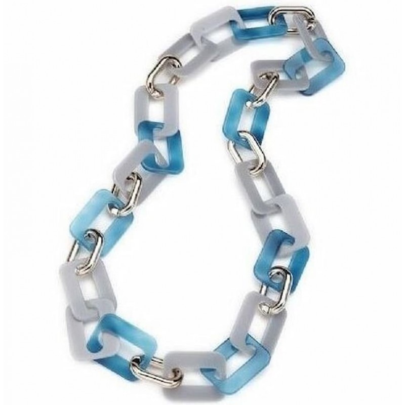 Collar de eslabones grandes y gruesos en acrílico para mujer de 80 cm de largo