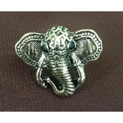 Anillo ajustable de acero color bronce con cabeza de Elefante