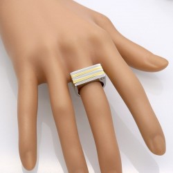 Anillos grandes de acero de titanio en colores oro y plata