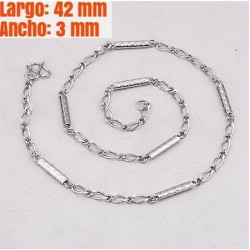 Exclusiva cadena de acero inoxidable para mujer de 42 cm de largo