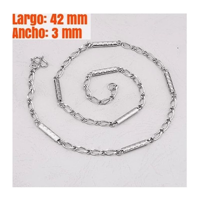 Exclusiva cadena de acero inoxidable para mujer de 42 cm de largo