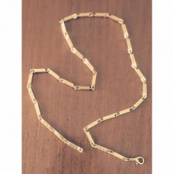 Cadenas de moda de diseño cuadrado de acero chapado en oro 18 k de 48 cm de largo