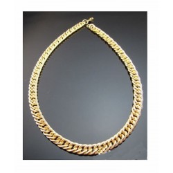 Conjunto de collar y pulsera de cadenas chapadas en oro de 9k