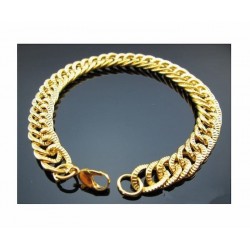 Conjunto de collar y pulsera de cadenas chapadas en oro de 9k