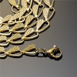 Collar de cadena para mujer en acero chapada en oro de 14 k de 3 micras