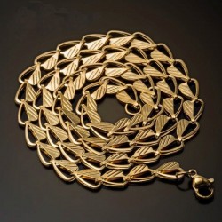 Collar de cadena para mujer en acero chapada en oro de 14 k de 3 micras