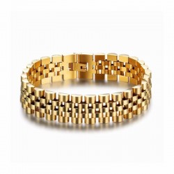 Brazalete de acero inoxidable de 1,5 cm de ancho y 20,5 cm de largo