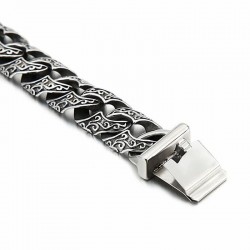 Pulseras de acero inoxidable de 18 mm de ancho diseño de motorista