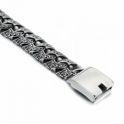 Pulseras de acero inoxidable de 18 mm de ancho diseño de motorista