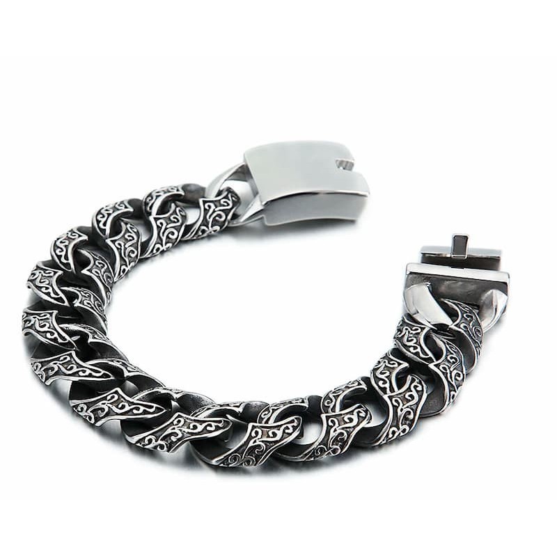 Pulseras de acero inoxidable de 18 mm de ancho diseño de motorista