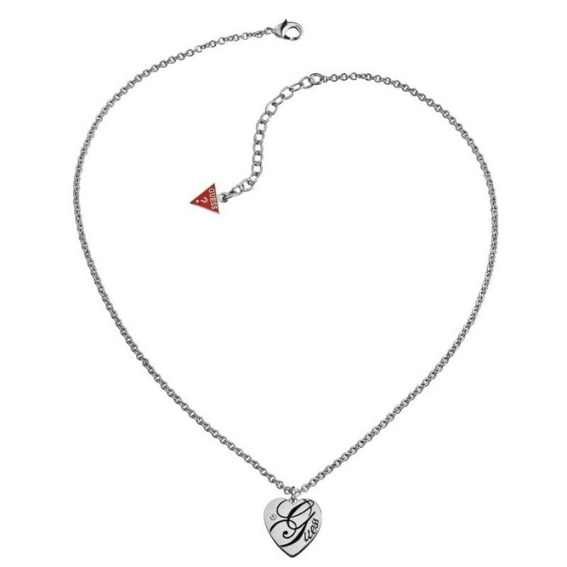 Legítimo Collar de la marca Guess acabado plata 925 con diseño corazón