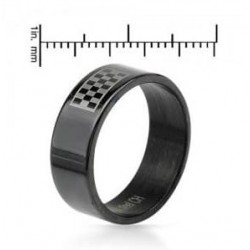 Anillo de color negro en acero inoxidable para hombres