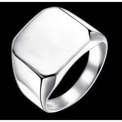 Anillo para hombres en acero inoxidable para sello color plata