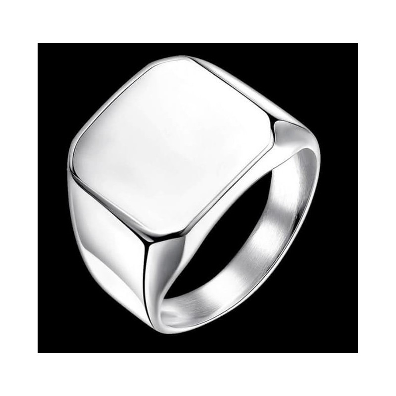 Anillo para hombres en acero inoxidable para sello color plata