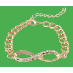 Pulsera de mujer fabricadas con acero de color dorado y piedras blancas