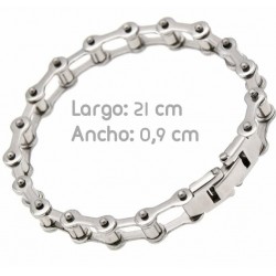 Pulsera cadena bicicleta de acero inoxidable quirúrgico de 21 cm de largo