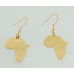 Conjunto de collar y pendientes africanos con acabado oro de 14k