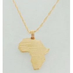 Conjunto de collar y pendientes africanos con acabado oro de 14k