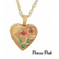 Collar de acero chapado en oro porta foto de la marca original Princess Pride