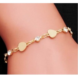 Bisutería para llevar como pulsera o tobillera con cristales de 17 cm de largo