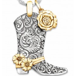 Collar de acero vintage con...