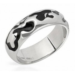 Anillo para hombres en acero inoxidable antialérgico de dos colores