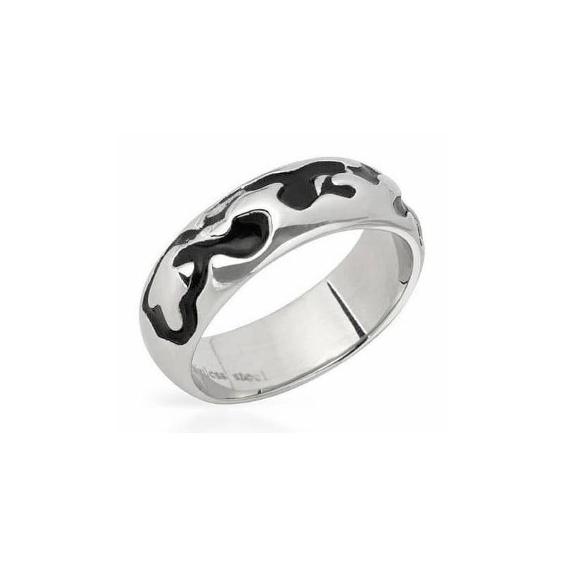 Anillo para hombres en acero inoxidable antialérgico de dos colores