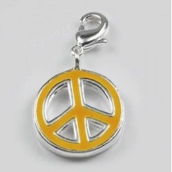 Colgante de acero esmaltado con el símbolo de la paz