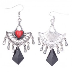 Pendientes de acero chapados en plata diseño bohemia vintage