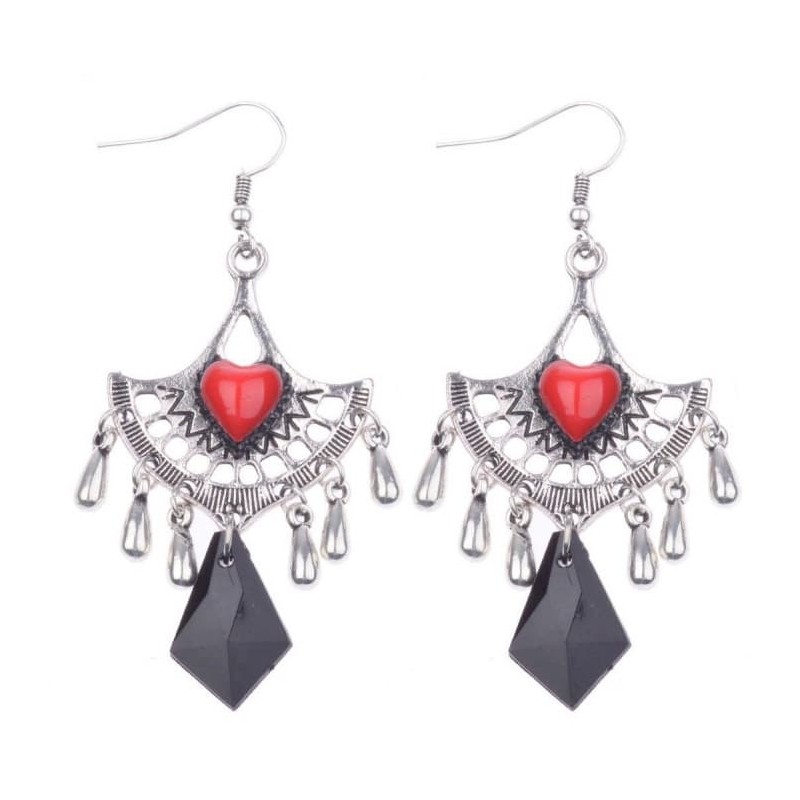 Pendientes de acero chapados en plata diseño bohemia vintage