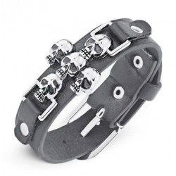 Pulseras de cuero con...