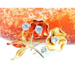 Broche con dos flores y...