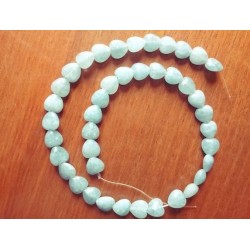 Hilo de aguamarinas corazón