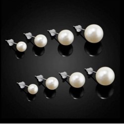 Set de 12 pares de pendientes de perlas cultivadas blancas
