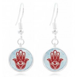 Pendientes cabujón con mano...