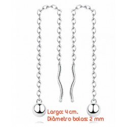 Pendientes plateados largos...
