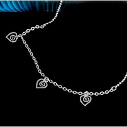 Pulsera de mujer con chapado en plata de ley 925 de pequeños corazones