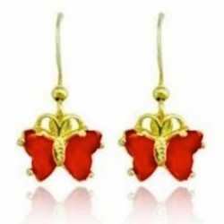 Pendientes con mariposas rojas