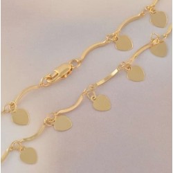 Collar chapado en oro 18k con dijes en forma de Corazón