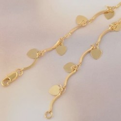 Collar chapado en oro 18k con dijes en forma de Corazón