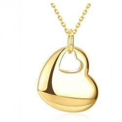 Collar de mujer con cadena chapada en oro y colgante de corazón