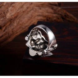 Anillo Skull de acero inoxidable para hombre en talla 18