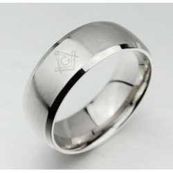 Anillo de acero inoxidable para hombres con símbolo de la masonería