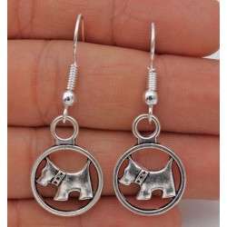 Pendientes DE ACERO CHAPADOS EN PLATA DISEÑO de perros y gatos - 2 pares