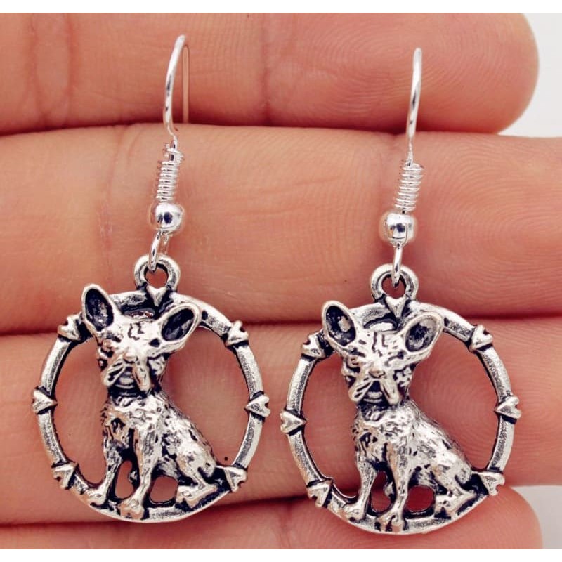 Pendientes CHAPADOS EN PLATA PARA mujer con DISEÑO DE MASCOTAS