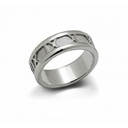 Alianza de acero inoxidable diseñada elegantemente con números romanos